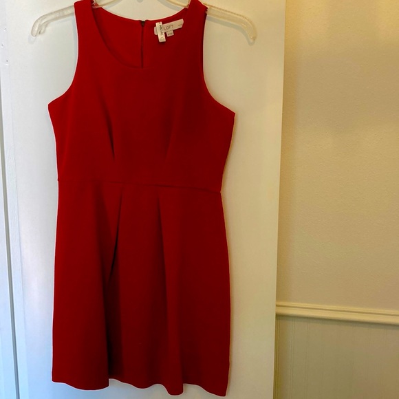 LIKE NEW! ANN TAYLOR PETITE RED TANK SLEEVELESS SHIFT DRESS! GREAT CONDITION! - Picture 1 of 4